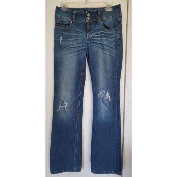 Victoria's Secret VS Hipster Medium Wash Destructive Jeans - Women's Size 2 - Picture 1 of 7